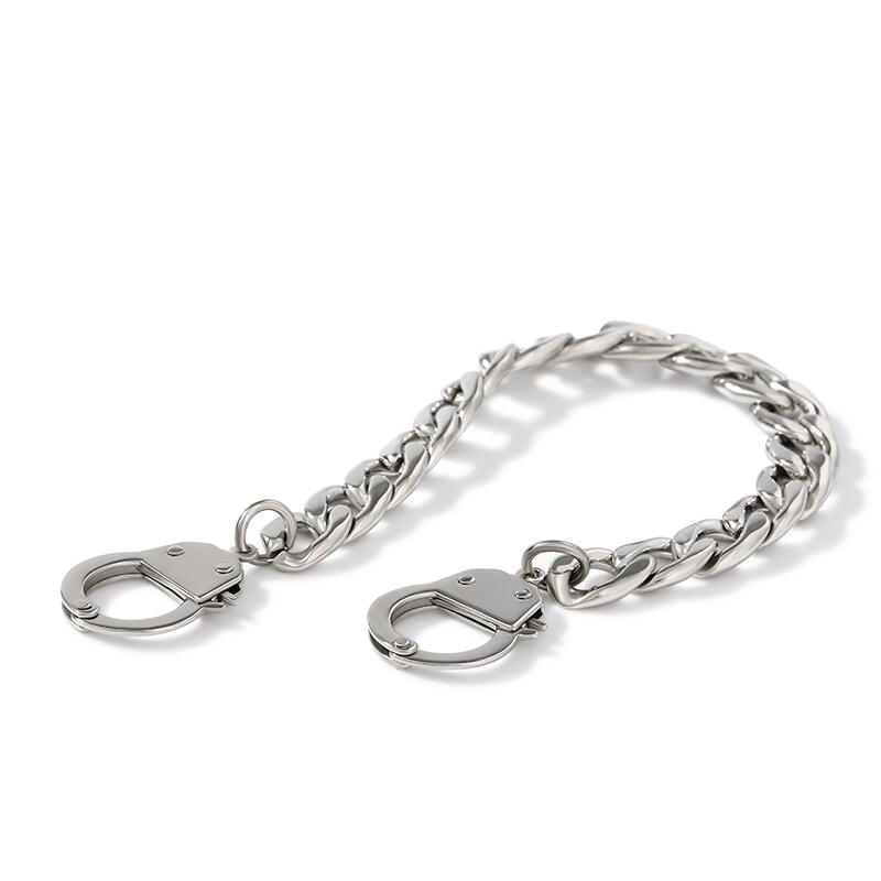 Jeulia Handcuff Design Stainless Steel Men's Bracelet