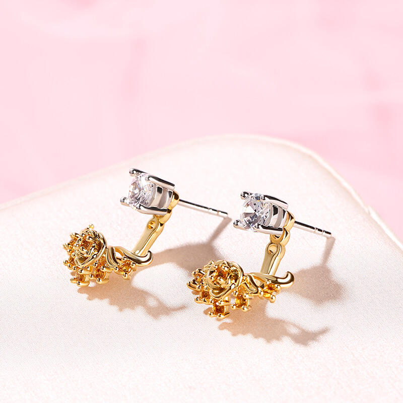 Jeulia Vintage Flower Sterling Silver Ear Jackets