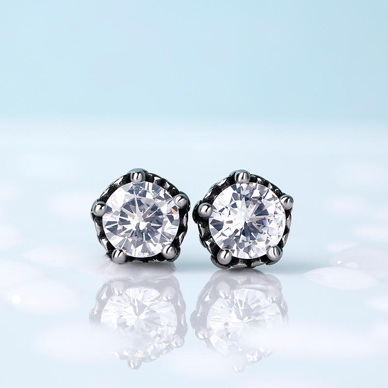 Jeulia Punk Style Vintage Stainless Steel Men's Earrings