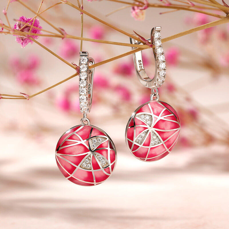 Jeulia "Curve" Enamel Sterling Silver Drop Earrings