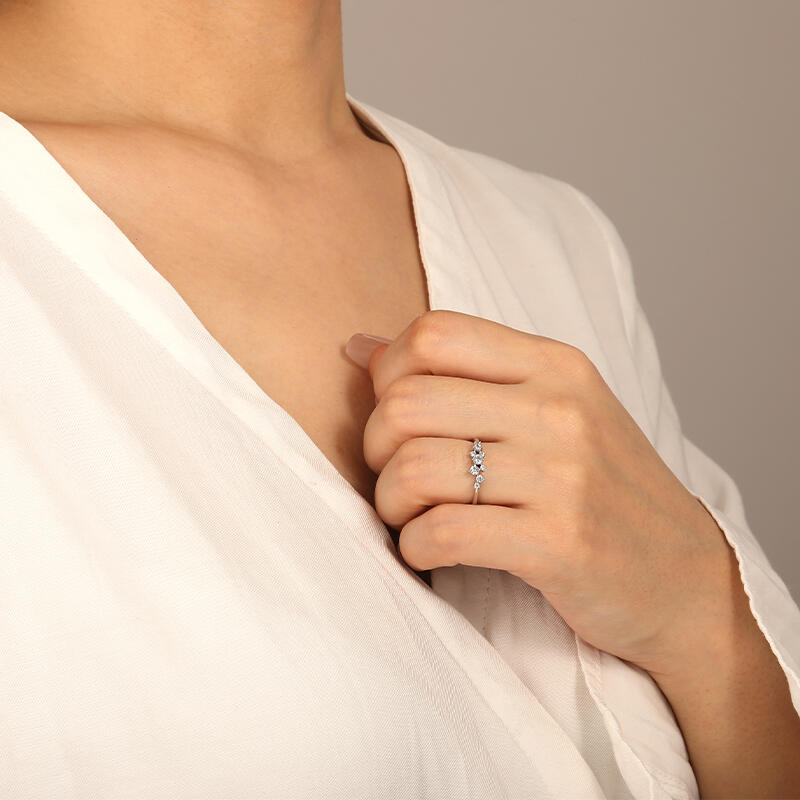 "Forever" Stackable Cluster Dainty Ring