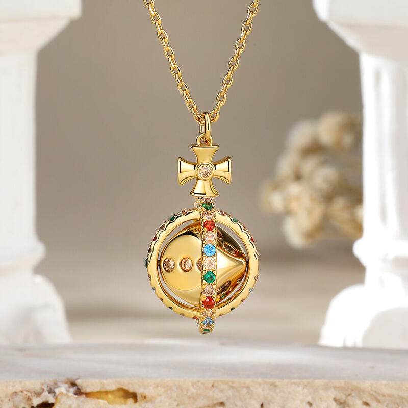 Jeulia "Lucky Dice" Sterling Silver Rotating Necklace