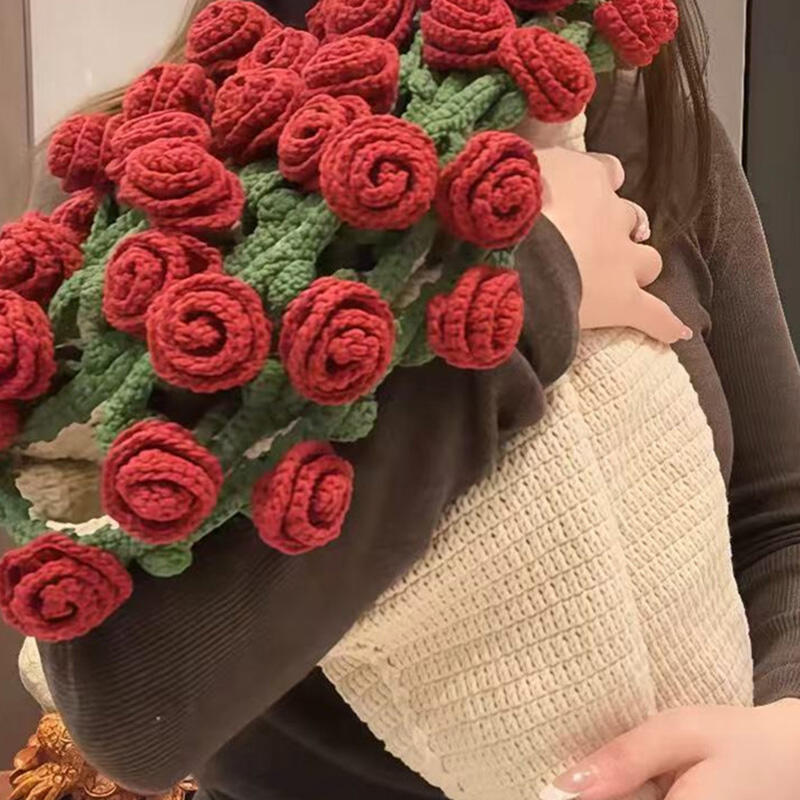 ローズブーケ ブランケット バラ花束 毛布 かぎ針編み
