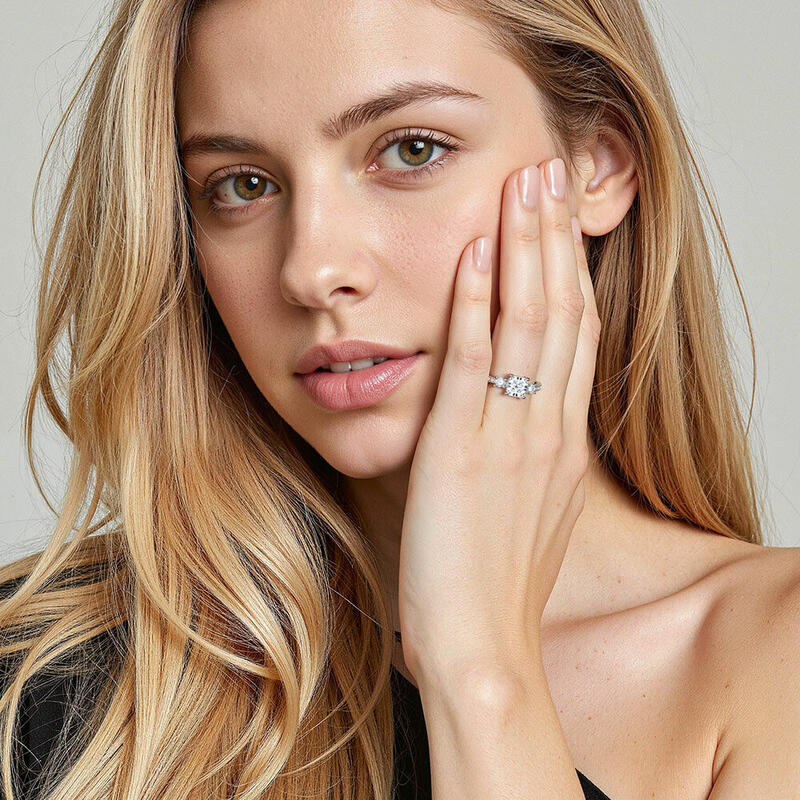 "Our Unwritten Chapter" Radiant Cut Three Stone Engagement Ring