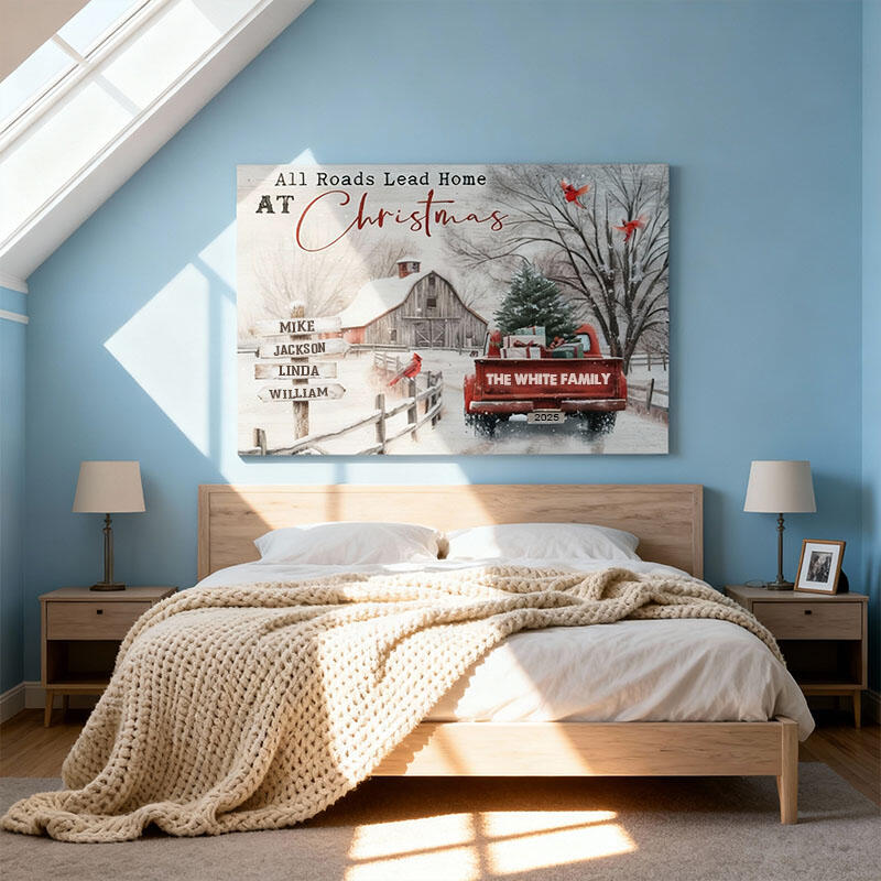 Quadro personalizzato in tela con nome e disegno di cartello stradale miglior regalo di Natale