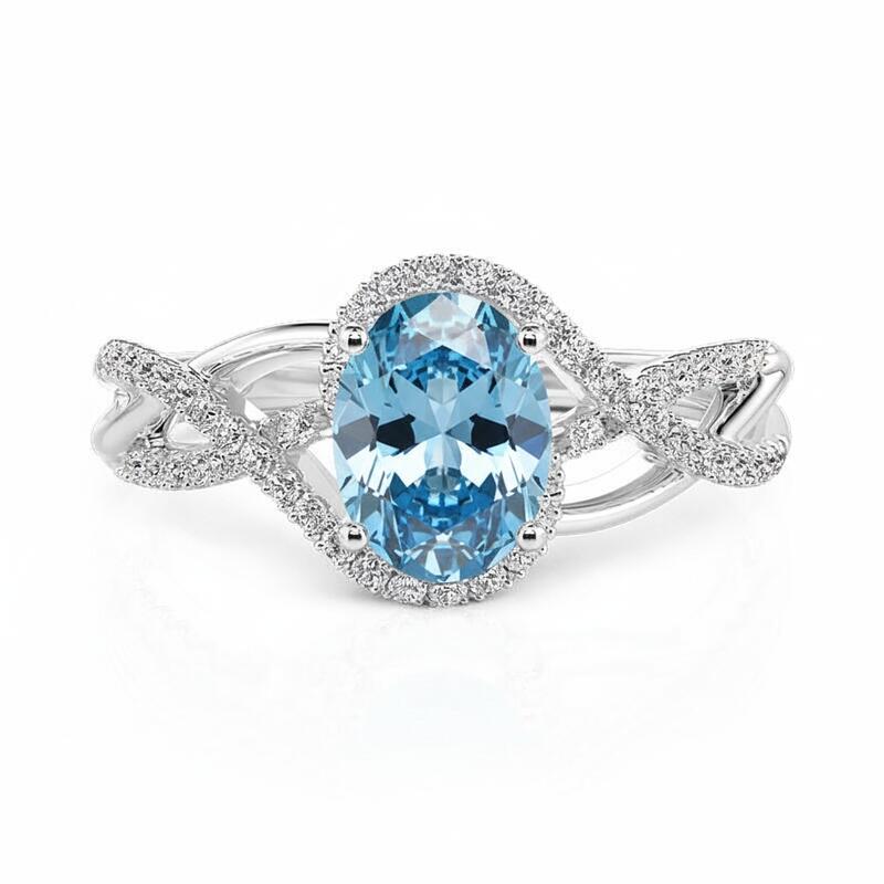 Jeulia Double Twist Custom Oval Birthstone Ring