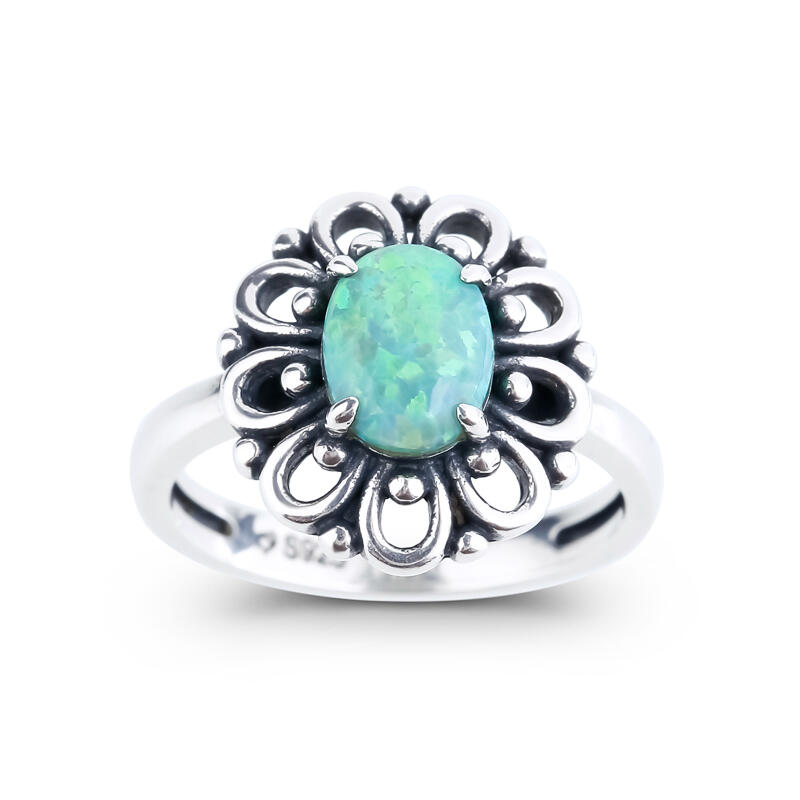 Jeulia Anillo Floral De ópalo