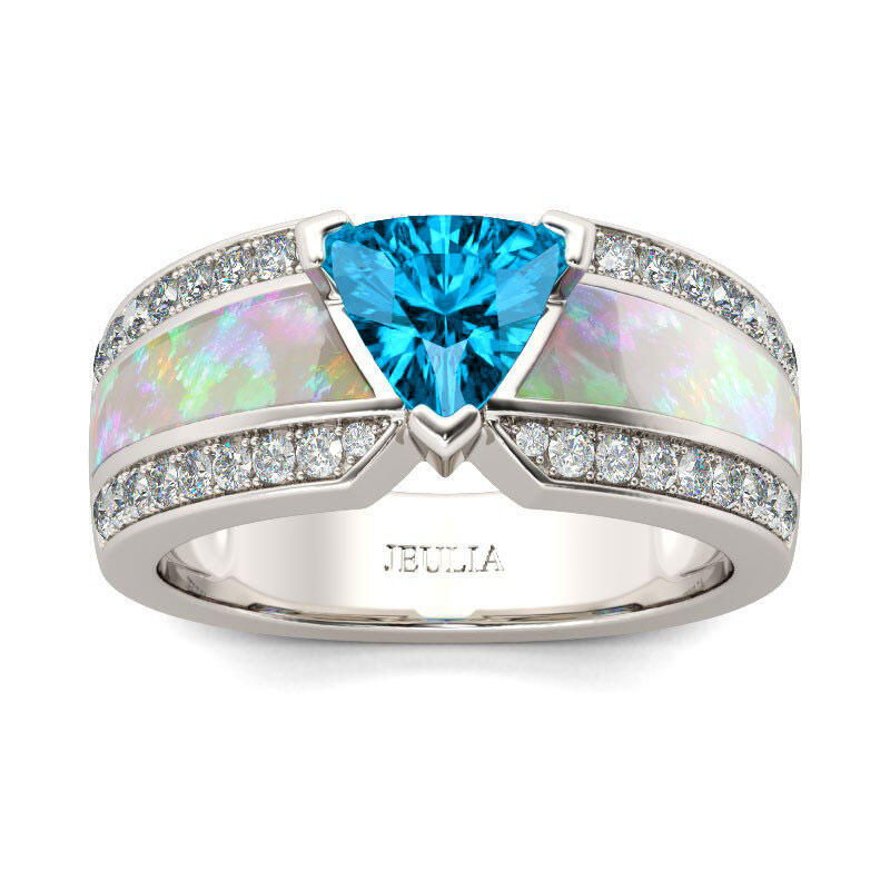 Jeulia Unique Trillion Cut Sterling Silver Ring