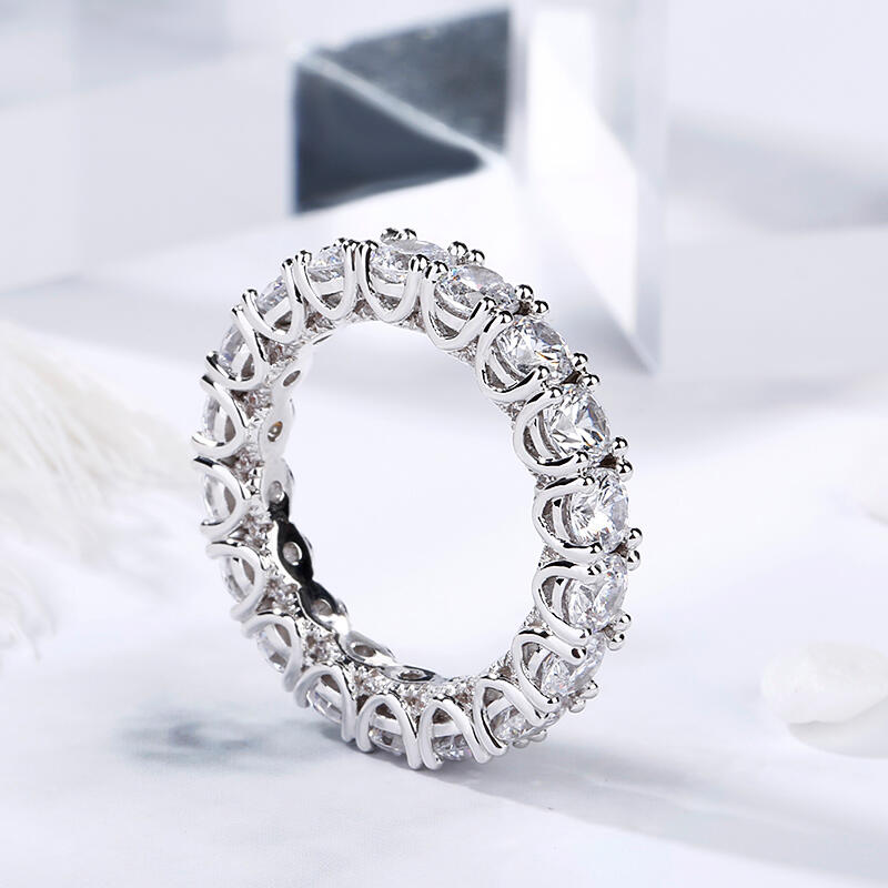 Jeulia Anillo De Infinito De Talla Redonda En Plata De Ley