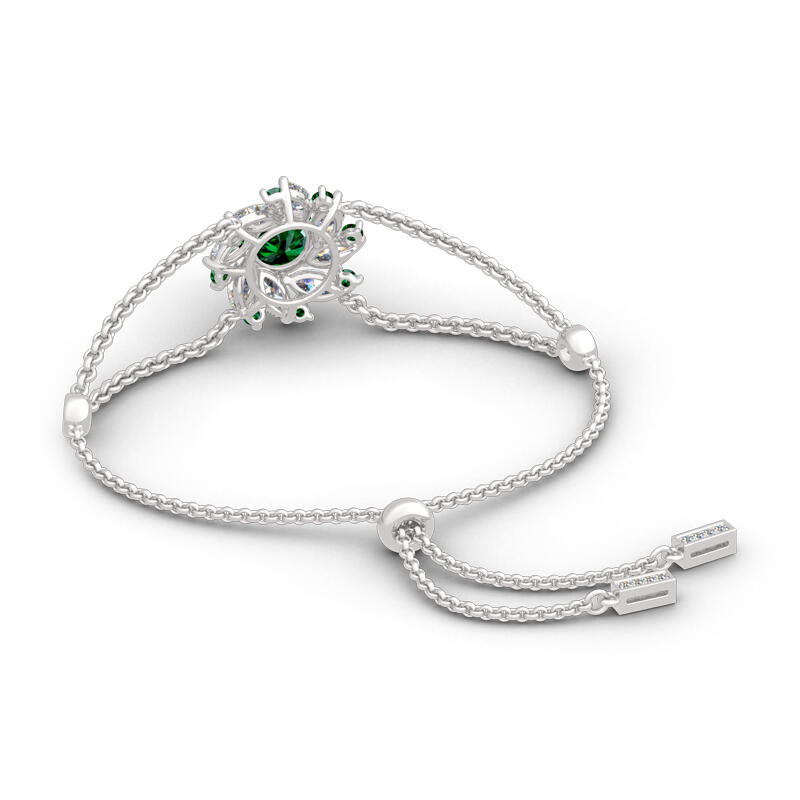 Jeulia Halo Round Cut Sterling Silver Bracelet