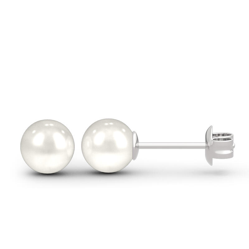 Jeulia Simple Cultured Pearl Sterling Silver Stud Earrings