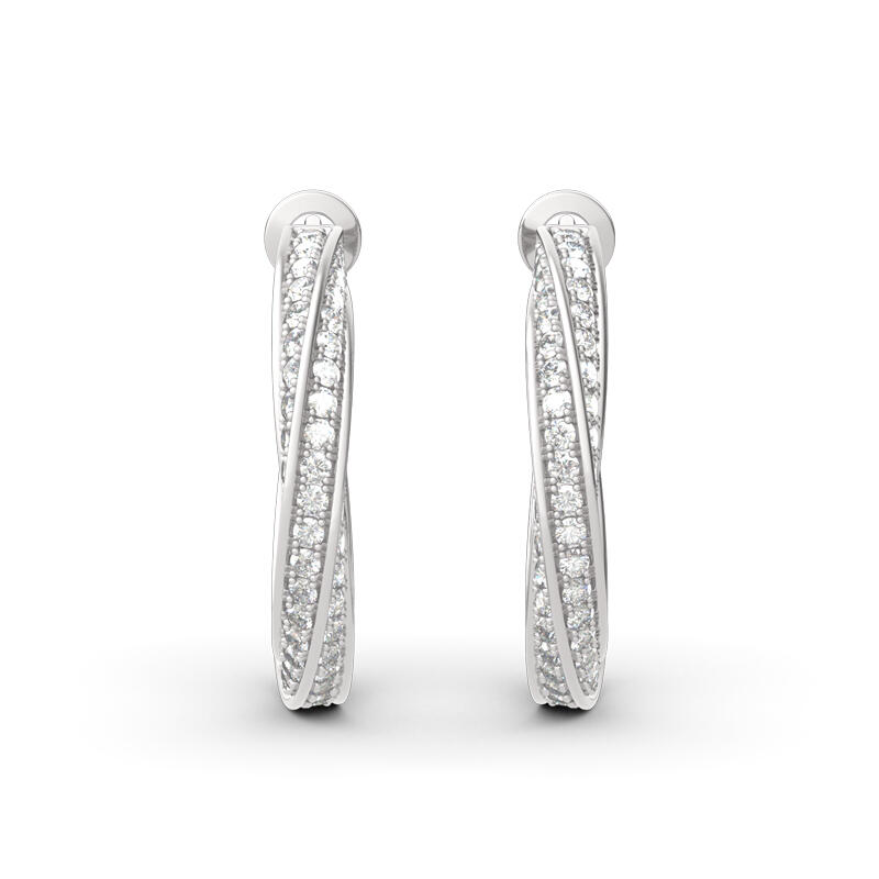 Jeulia Aros Pendientes Hoop Elegante De Plata De Ley