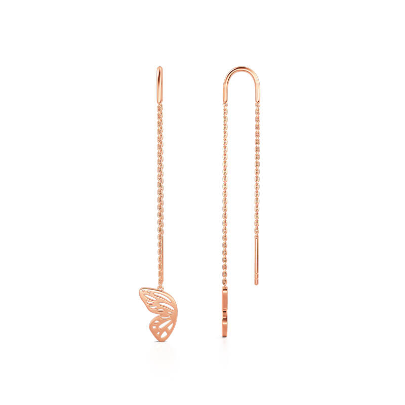 Jeulia "Butterfly Wing" Sterling Silver Threader Earrings