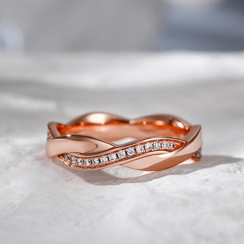 Jeulia Anillo para mujer con diseño entrelazado plata de ley