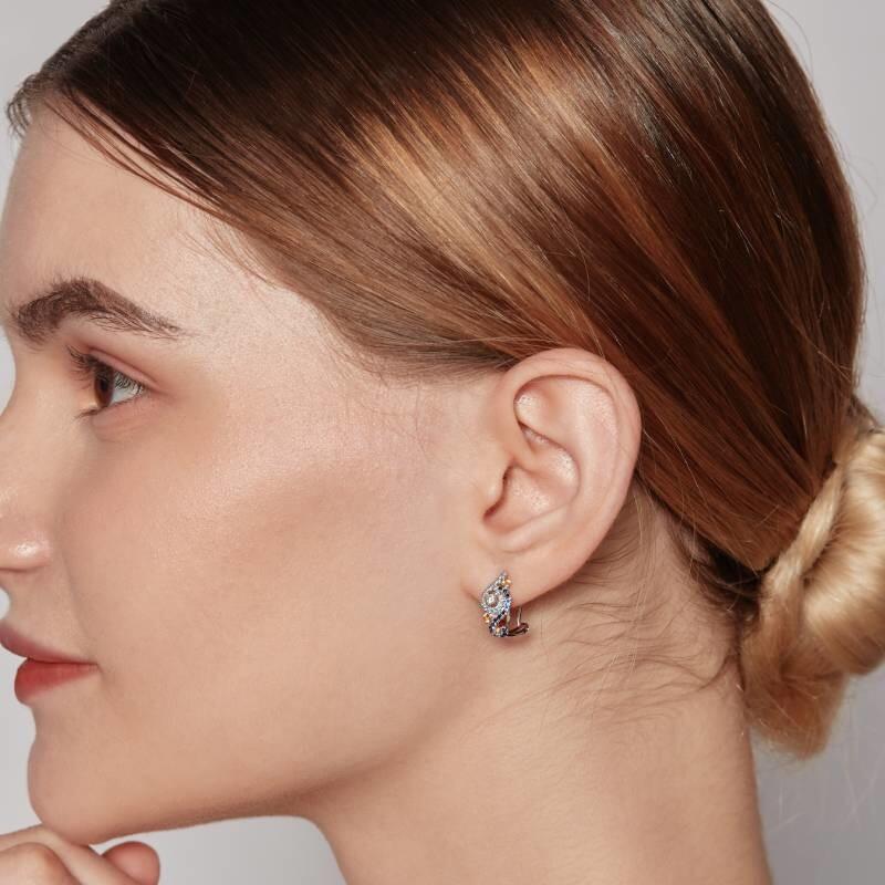 "The Starry Night" Round Cut Hoop Earrings