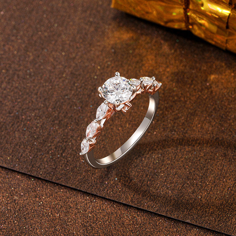 Jeulia Two Tone Design Butterfly Engagement Ring