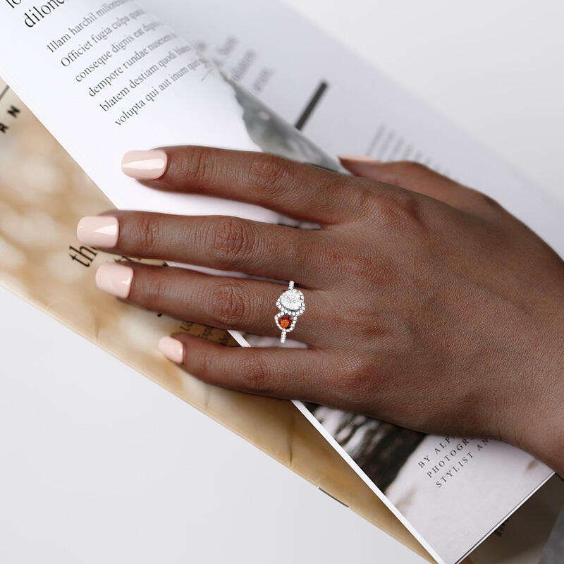 "Where Two Worlds Collide" Heart Cut Toi Et Moi Engagement Ring