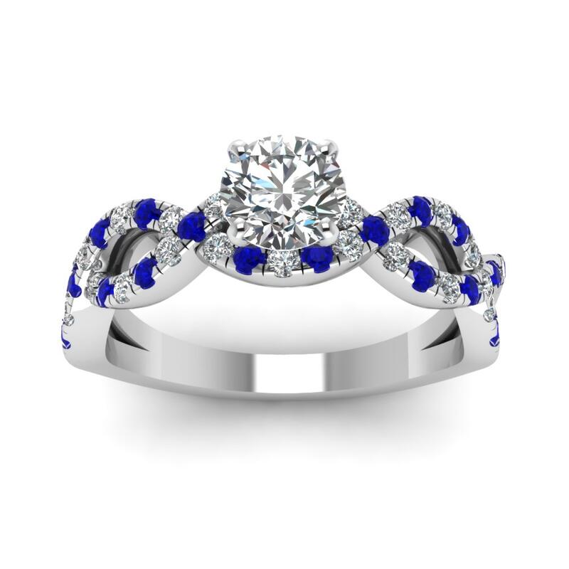 Jeulia Twist Round Cut Sterling Silver Ring