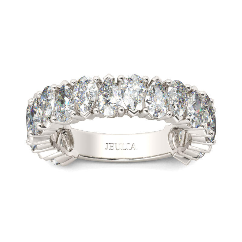 Jeulia Classic Pear Cut Sterling Silver Women's Band