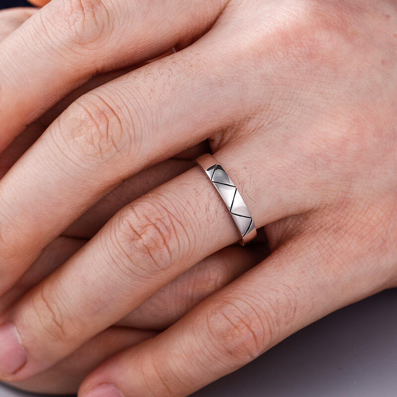 Jeulia Anillo para hombre de plata de ley de diseño clásico