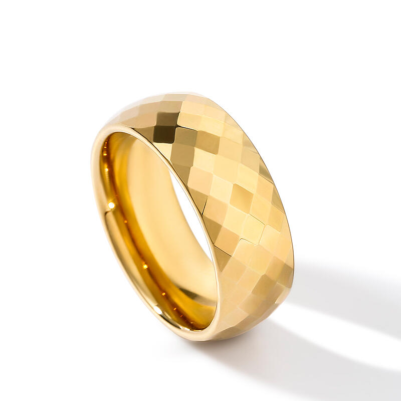 Jeulia Yellow Gold Tone Tungsten Steel Men's Band