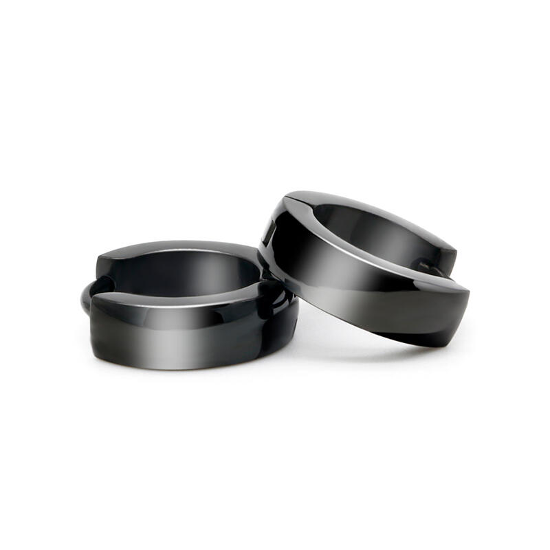 Jeulia Simple Men's Stainless Steel Hoop Earrings