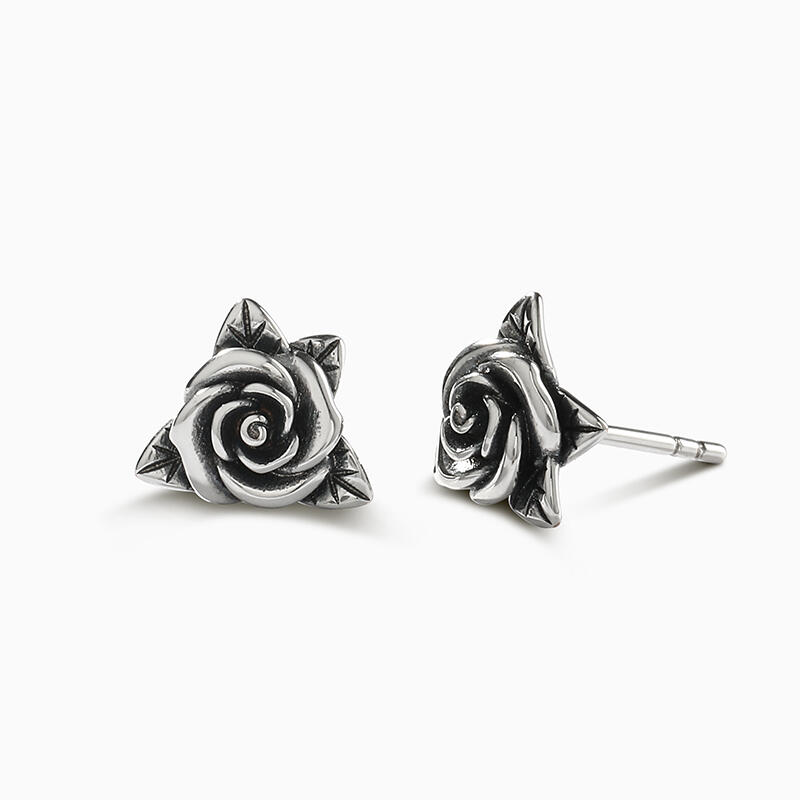 Jeulia "Rose Flower" Sterling Silver Earrings
