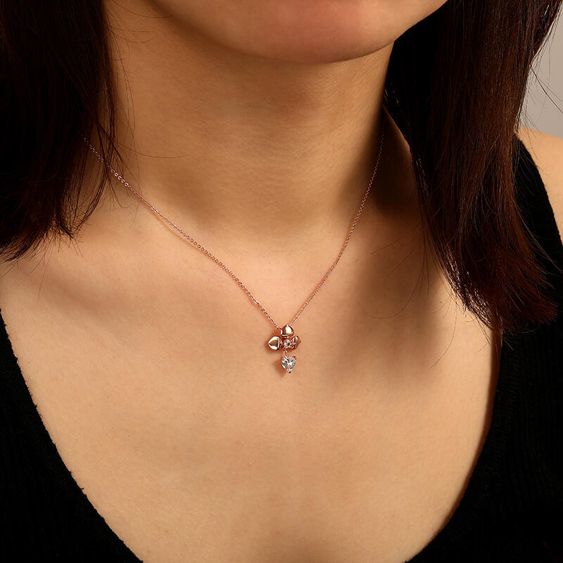 "Blumenmysterium" Herzschliff Halskette