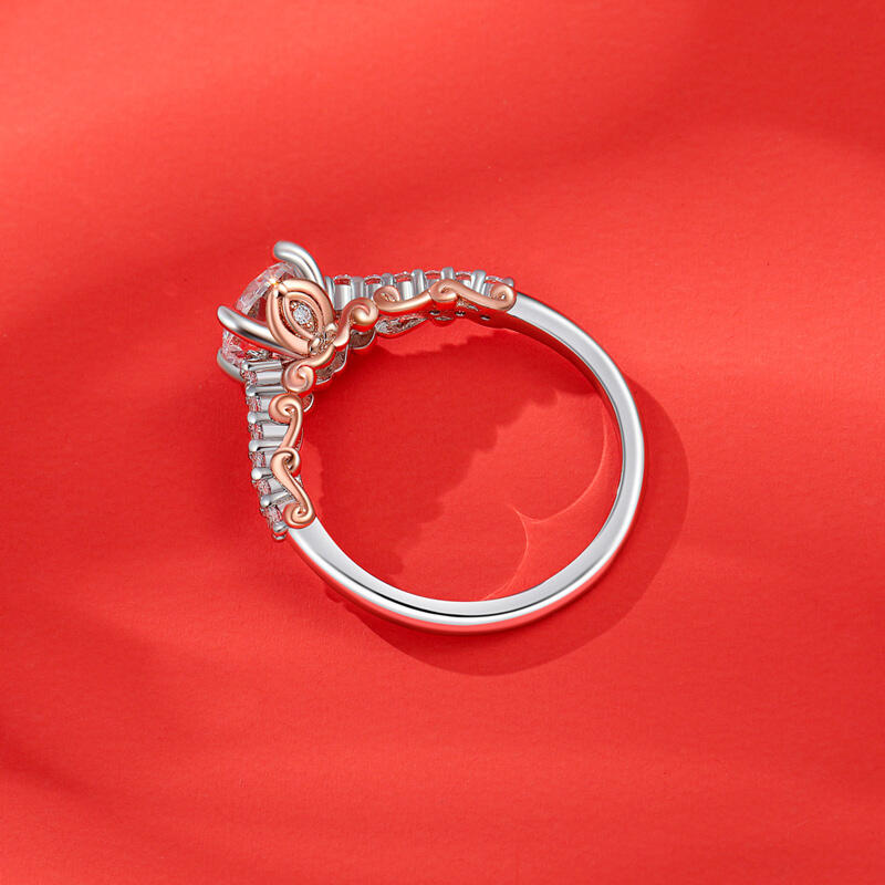 Jeulia Two Tone Pumpkin Pod Engagement Ring