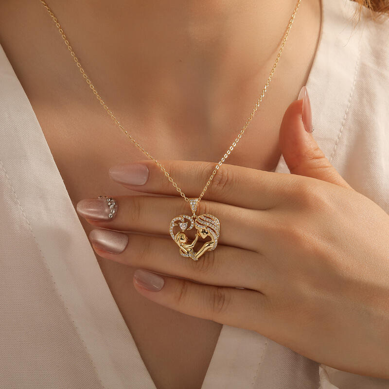 Jeulia Collar Personalizado Toque de Corazón para Mamá y Bebé