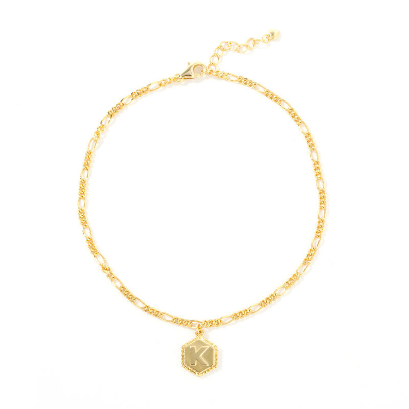 Jeulia Initial Tag Personalized Sterling Silver Anklet