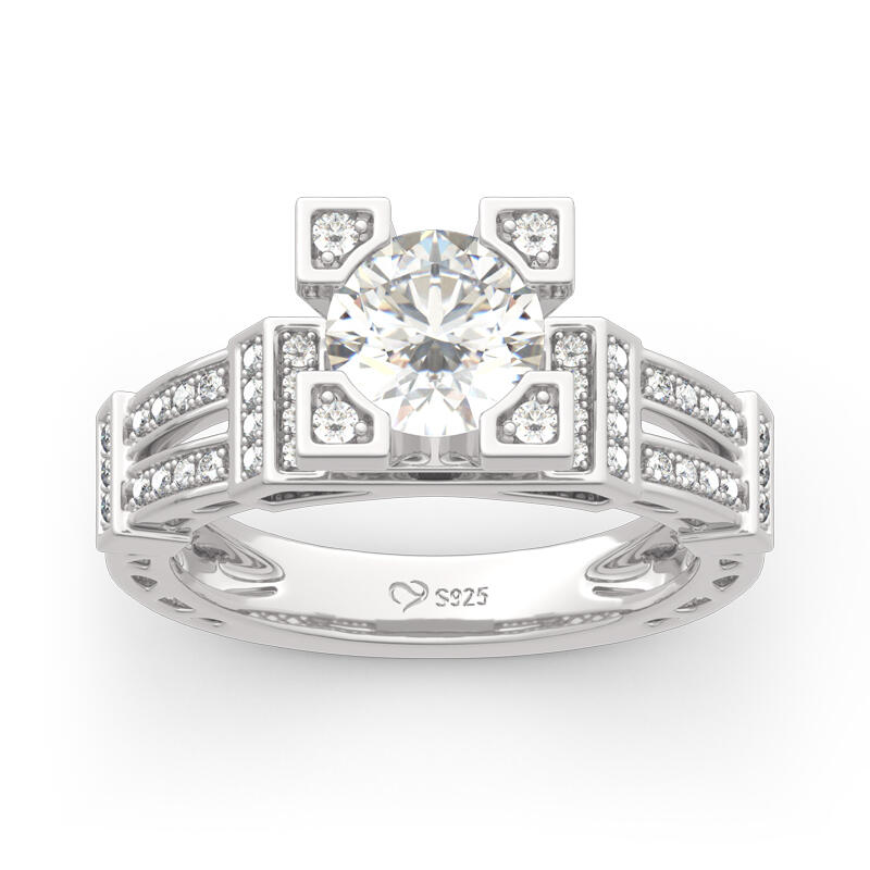 Jeulia Bague Tour Effeil en Argent Sterling Coupe Ronde