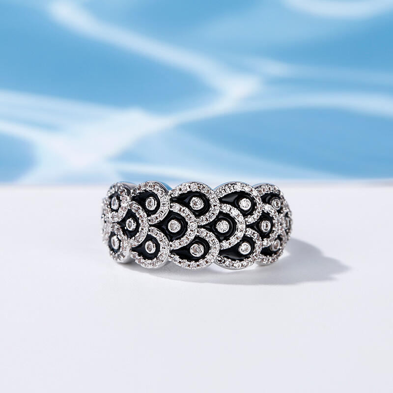 Jeulia Japanese Koinobori Inspired Sterling Silver Ring