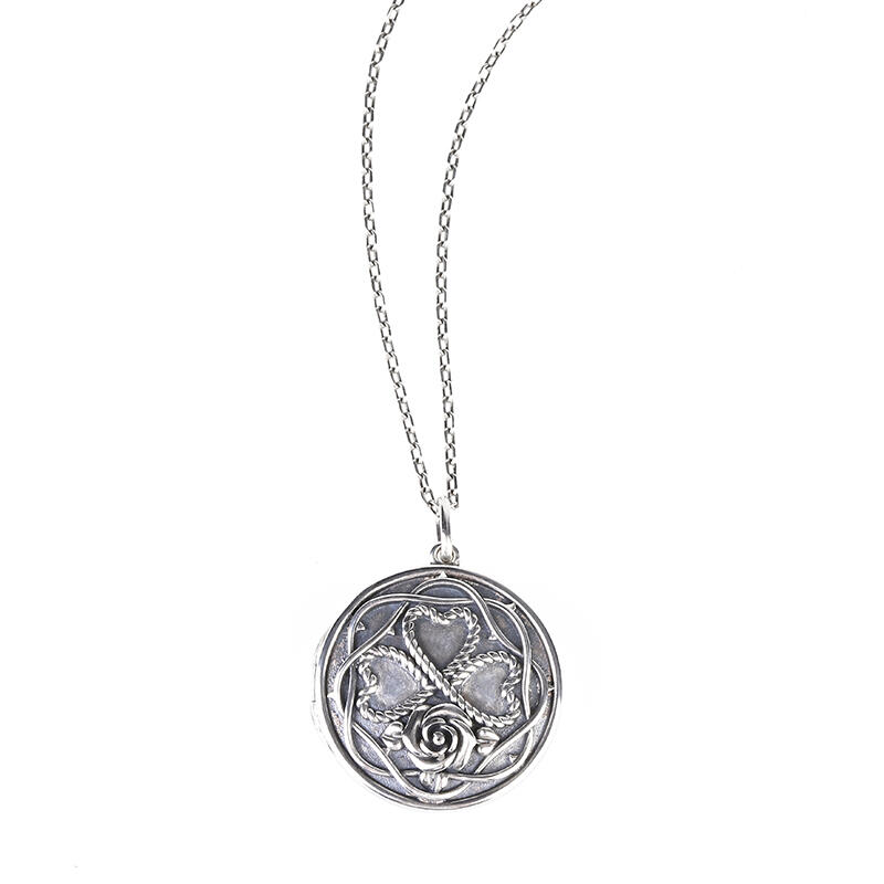 Jeulia Heart and Rose Locket Necklace