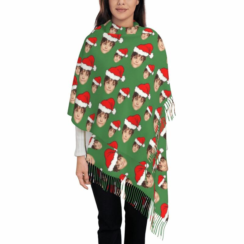 Anpassad ansiktsscarf med fototryck julmössa unik present till jul