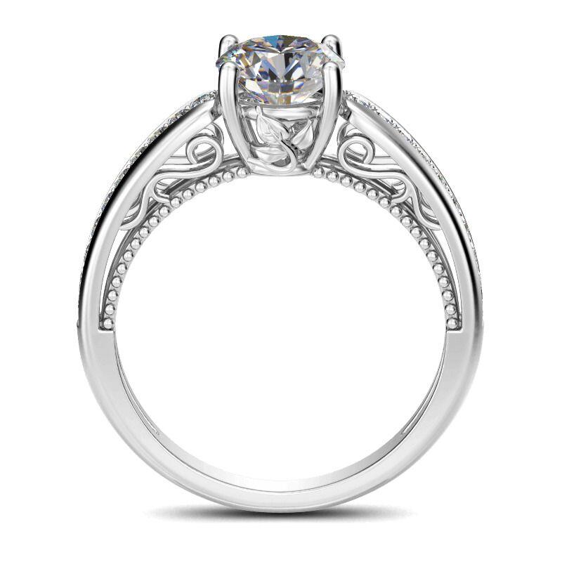 Jeulia Milgrain Rotondo Cut Anello In Argento Sterling