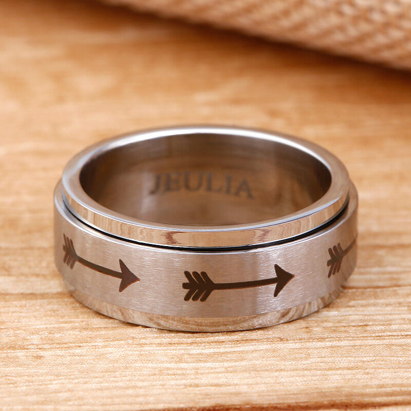 Jeulia Rotatable Arrow Stainless Steel Men's Band