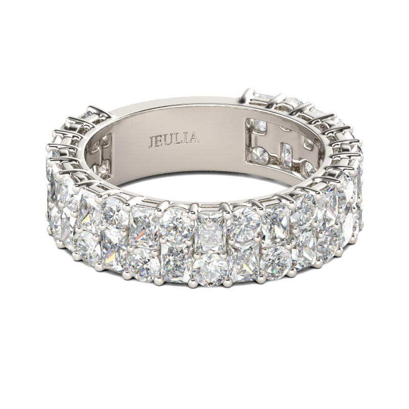 Jeulia Round Cut Sterling Silver Women's Band