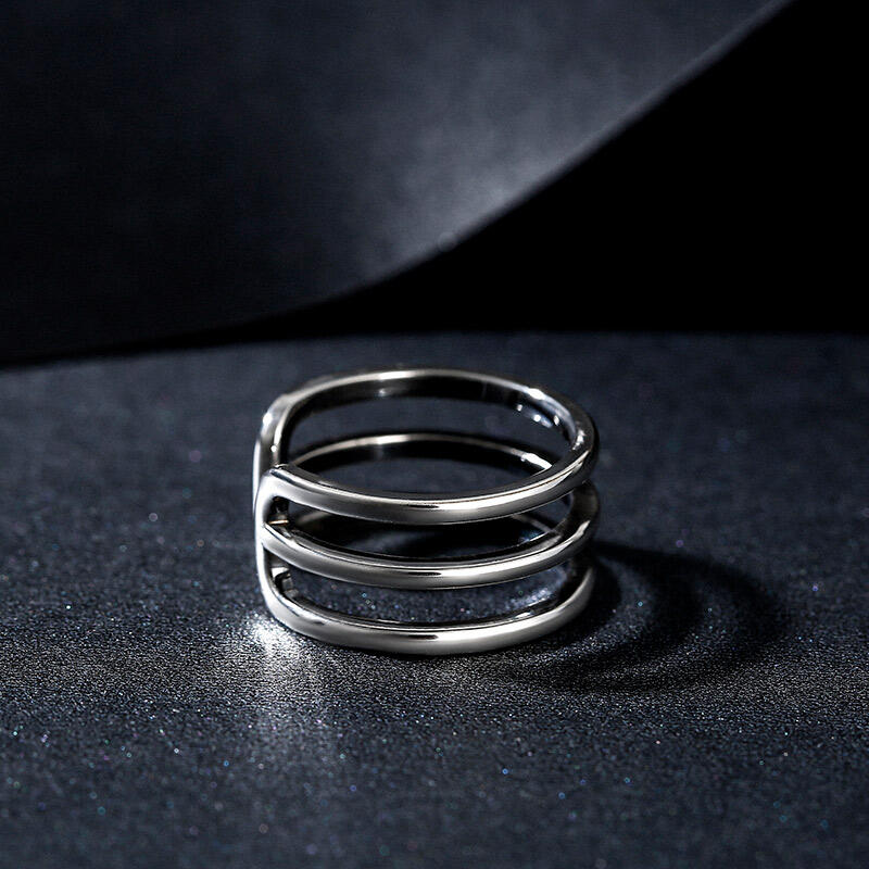 Jeulia "It's Unique" Open Sterling Silver Men's Ring