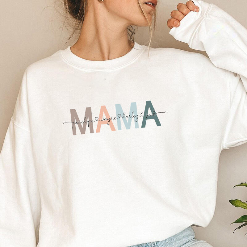 Gepersonaliseerd sweatshirt Mama met aangepaste naam voor Moederdag