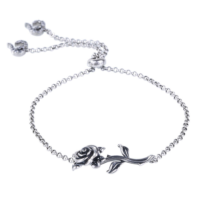 Jeulia Heart Leaves Rose Branch Bracelet