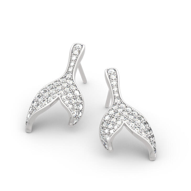 Jeulia "Dancing by the Moonlight" Sterling Silver Mermaid Tail Earrings