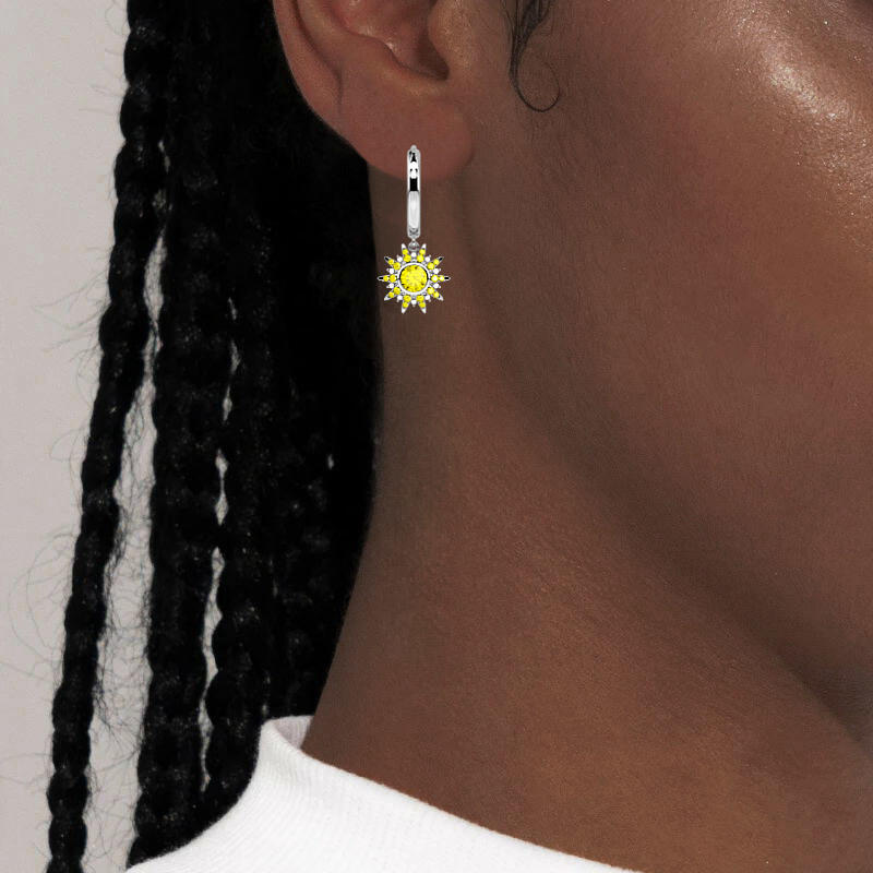 "Waiting To Sunrise" Round Cut Drop Earrings
