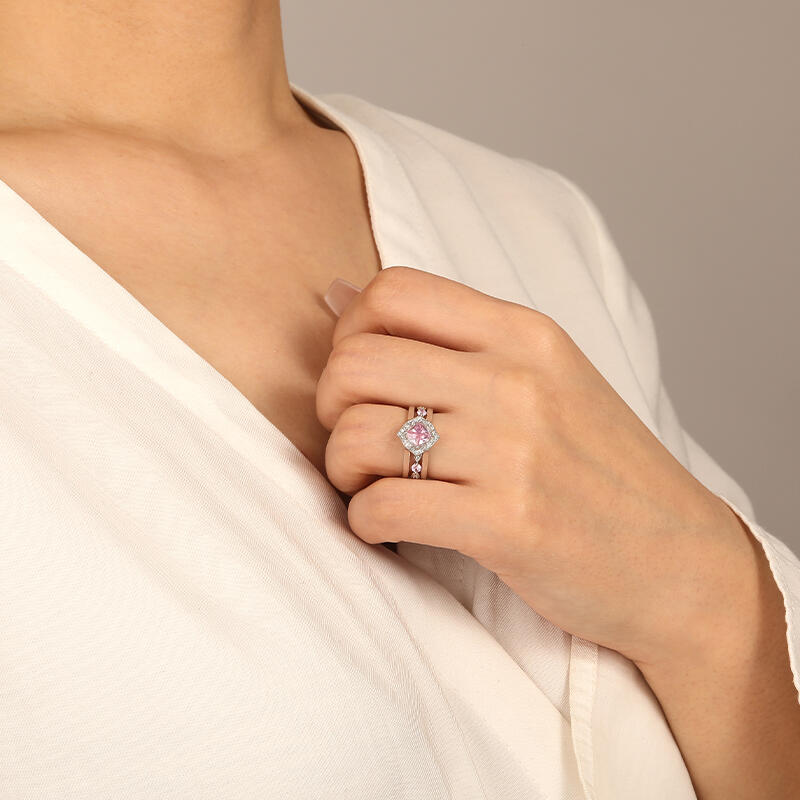 "Bloom Of Love" Radiant Cut Bridal Set