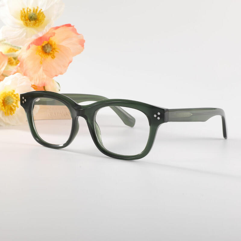 Debbie Quadratische Grüne Brille