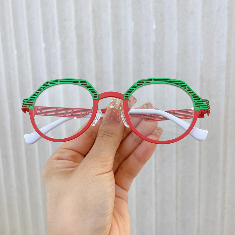 Occhiali da Vista Caush Poligono Rosso