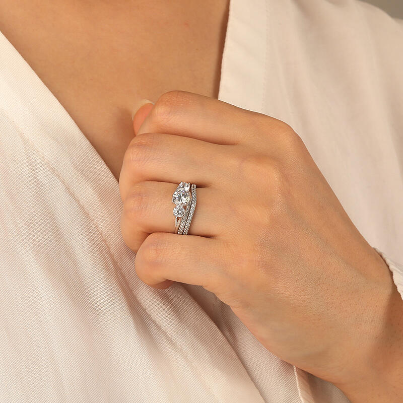 "Liebevoll an Deiner Seite" Rundschliff 2-teiliges Brautset