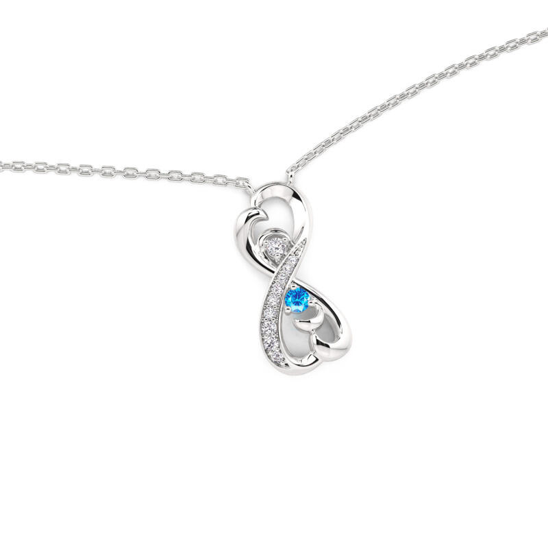 Jeulia Infinity Scroll Pattern Custom Birthstone Necklace