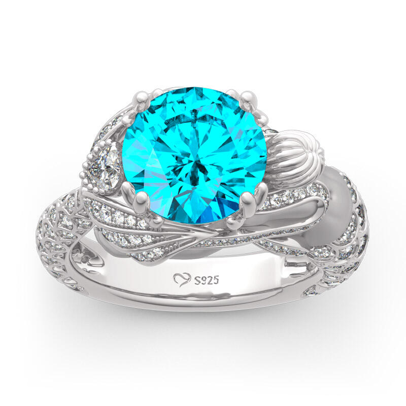 Jeulia "Goddess of the Sea" Sterling Silver Mermaid Ring