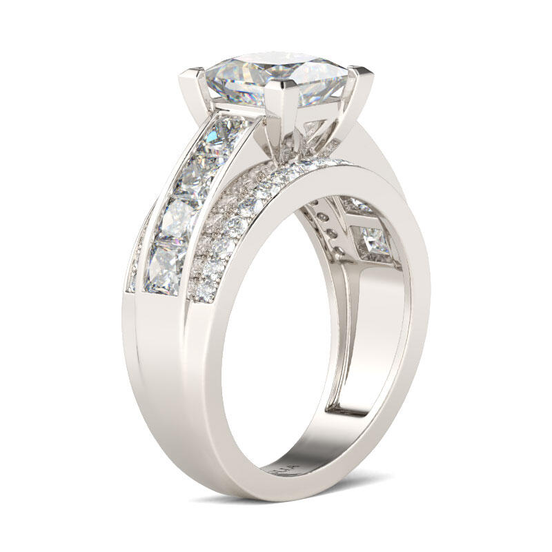 Jeulia Classic Princess Cut Sterling Silver Ring